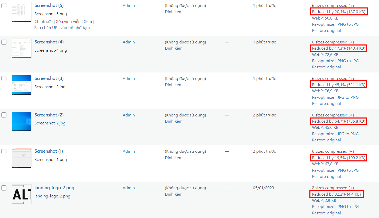 EWWW - Top #1 Plugin Nén ảnh miễn phí Tốt nhất cho WordPress 5 EWWW có khả năng nén ảnh khá tốt