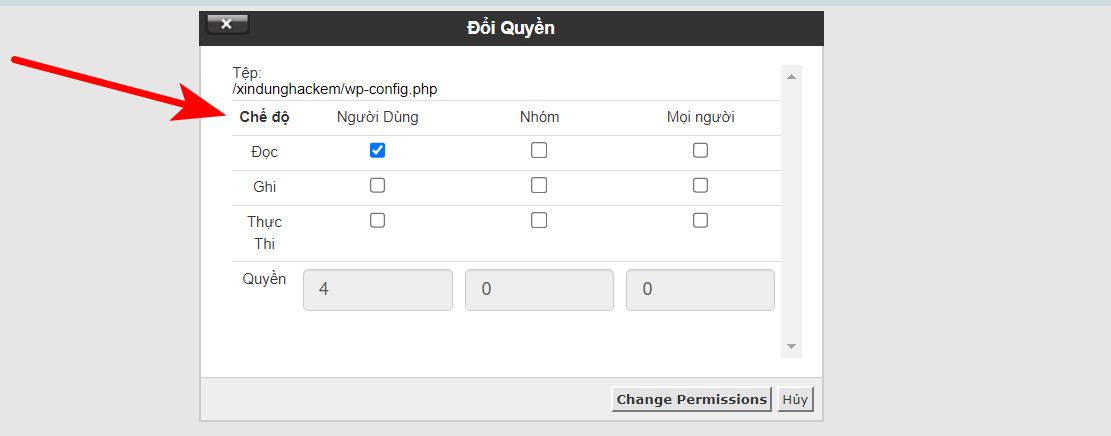 Bảo mật Website WordPress hiệu quả bằng các phương pháp tốt nhất 68 Phân quyền cho wp-config